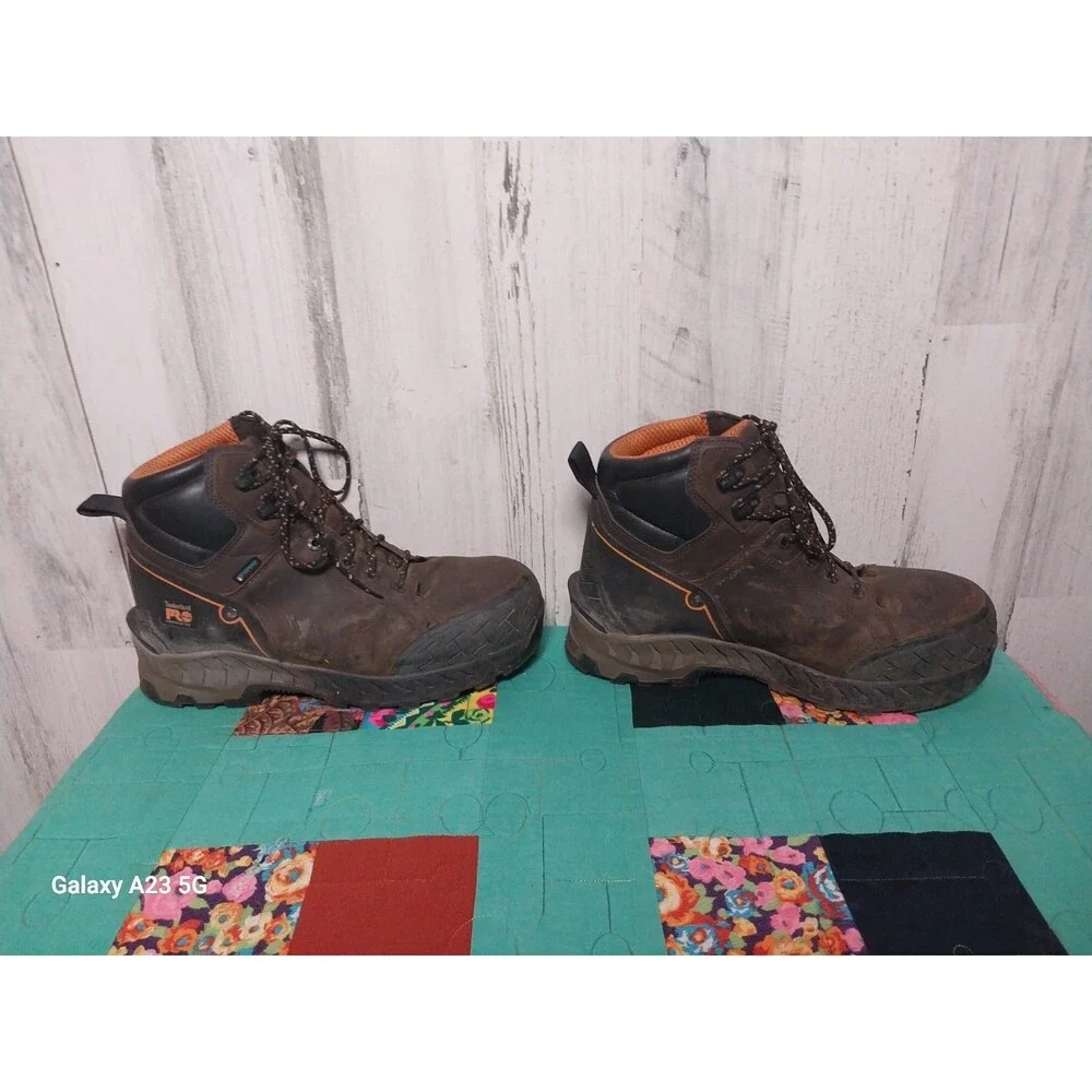 Timberland Pro Mens Summit 6” A225Q Brown Composite Toe Work Boots Size 8.5 M